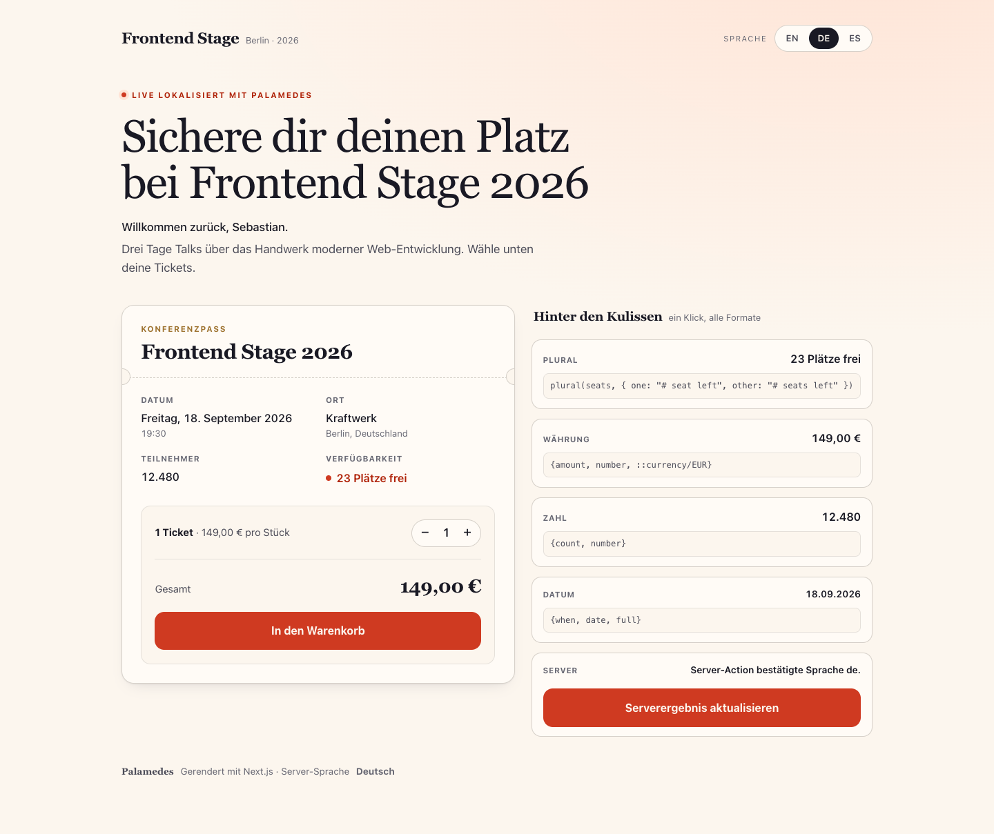 Versioned CI screenshot: nextjs-route · /de · CI run